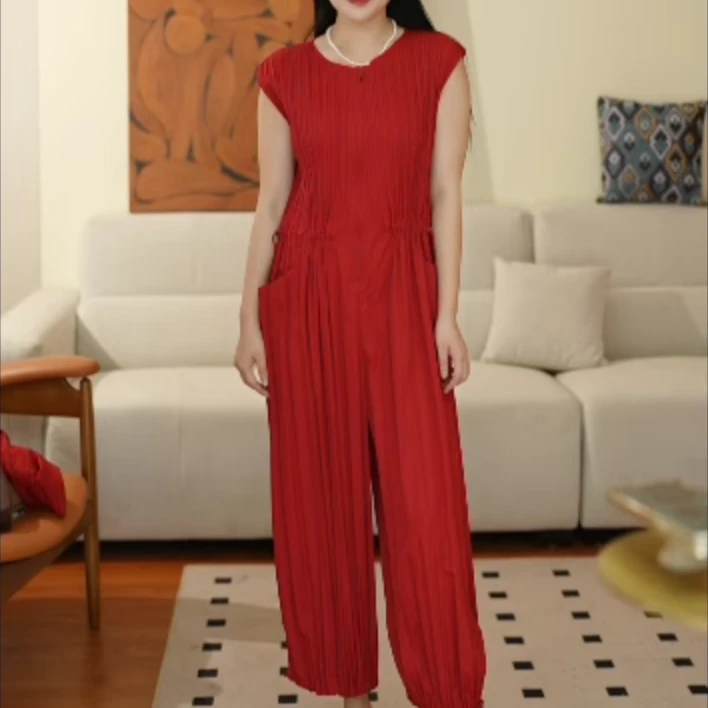 复古气质显瘦三宅连体裤