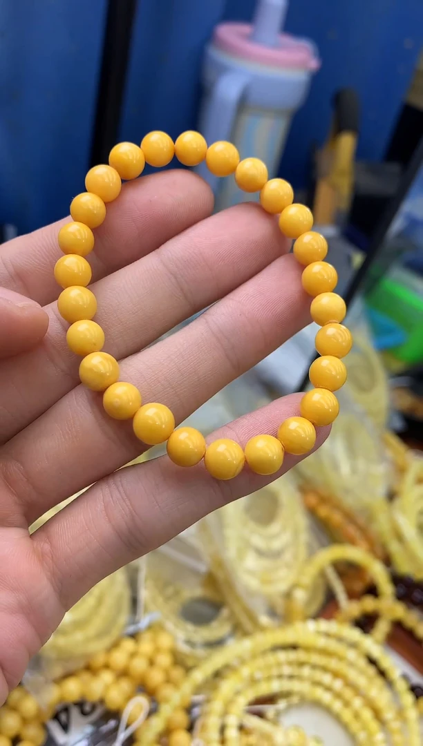 裸石蜜蜡未镶嵌妖***泪手串