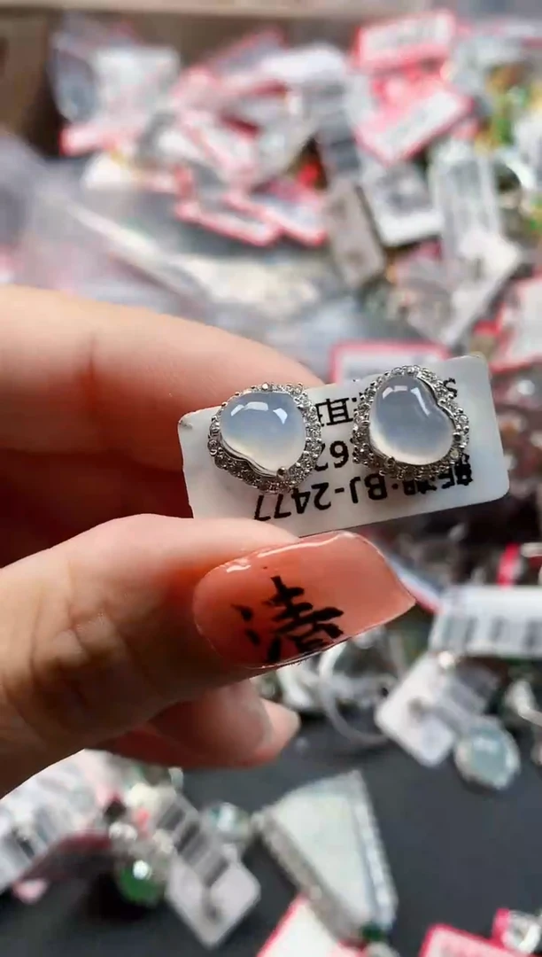 银S925镶嵌戒指翡翠天然A货缅甸翡翠