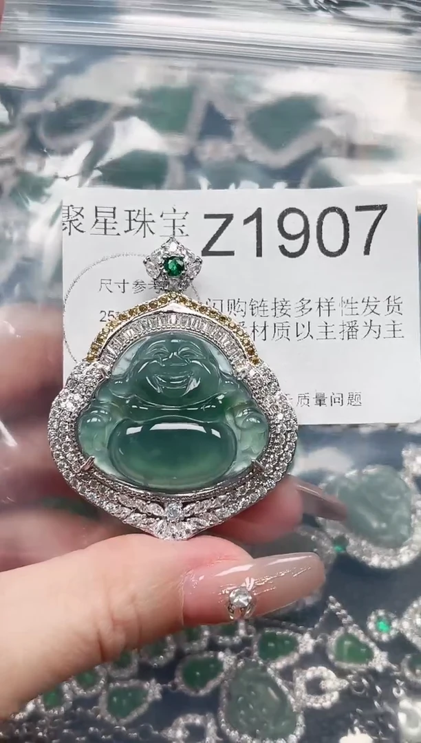 【闪购商品】翡翠颈饰未镶嵌赠皮绳1907