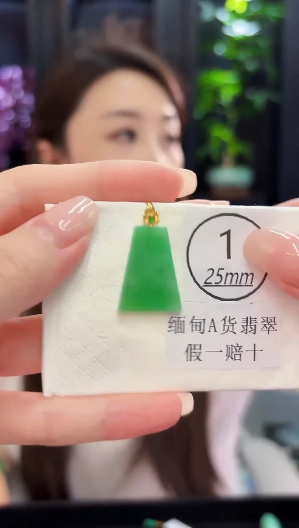 颈饰18K金镶嵌翡翠 缅料A货/支持复检/一件