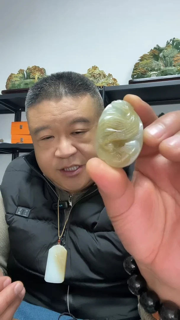 吊坠(赠链)未镶嵌和田玉大吉大利雕刻吊坠