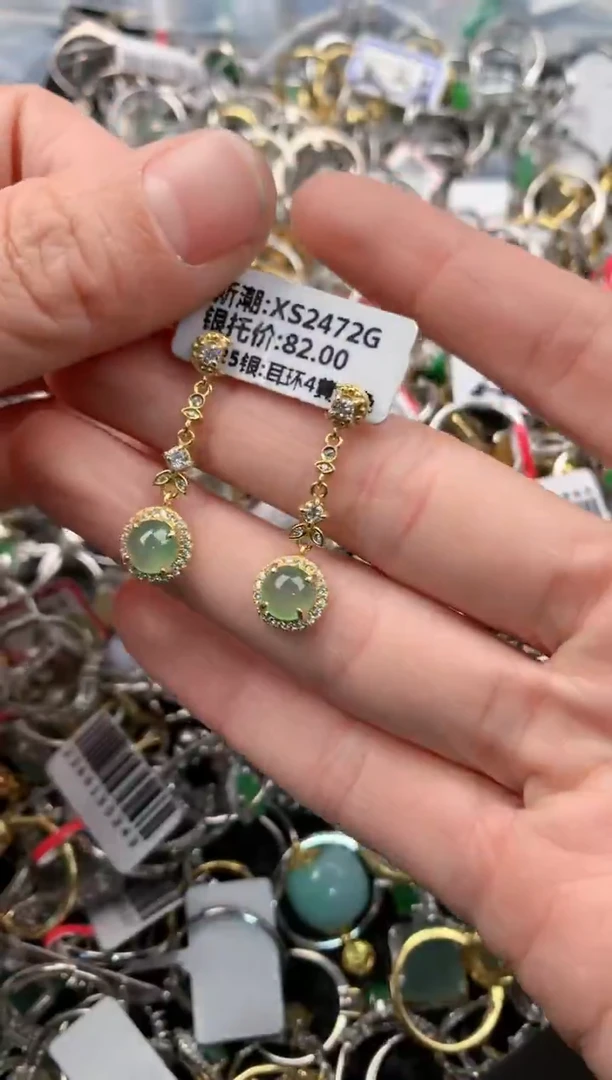 银S925镶嵌戒指翡翠222   9