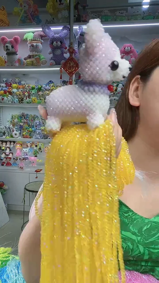 玻璃1907卡4水晶柯基狗材料包买一宠一金黄色