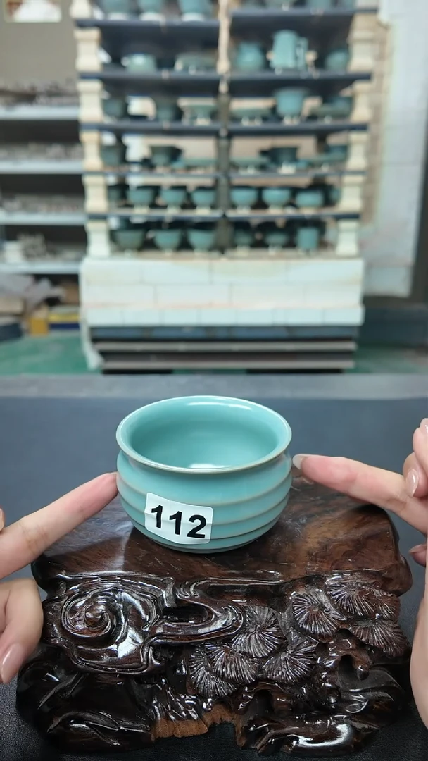 杯子瓷天熙汝瓷仿古釉钱袋杯112