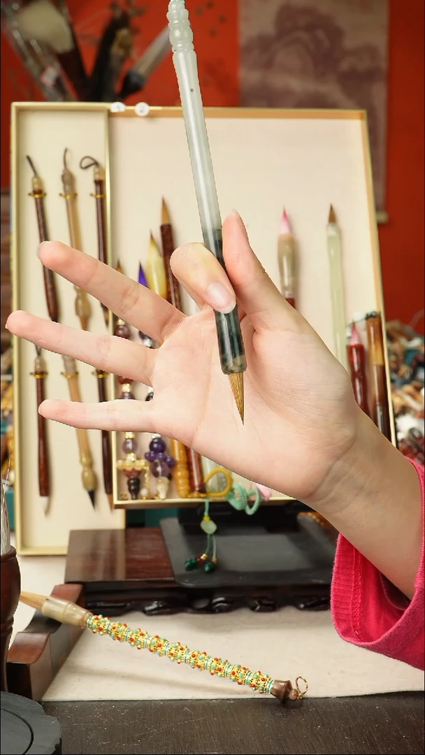 孤品高货毛笔链接 清水试笔 蘸墨不退