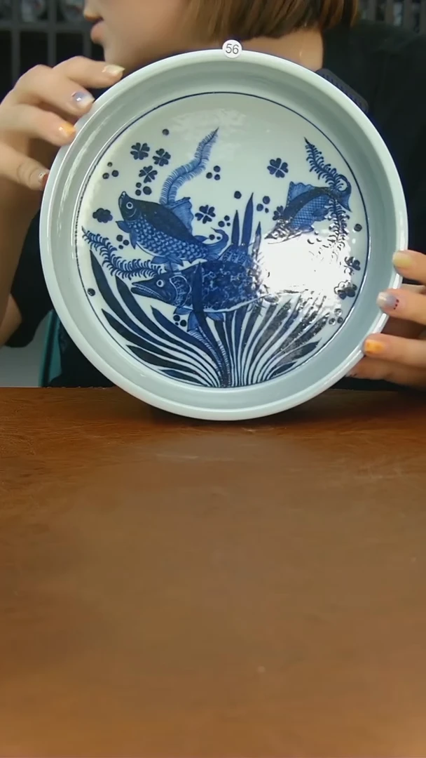 驰*枢府釉鱼藻大水洗-56