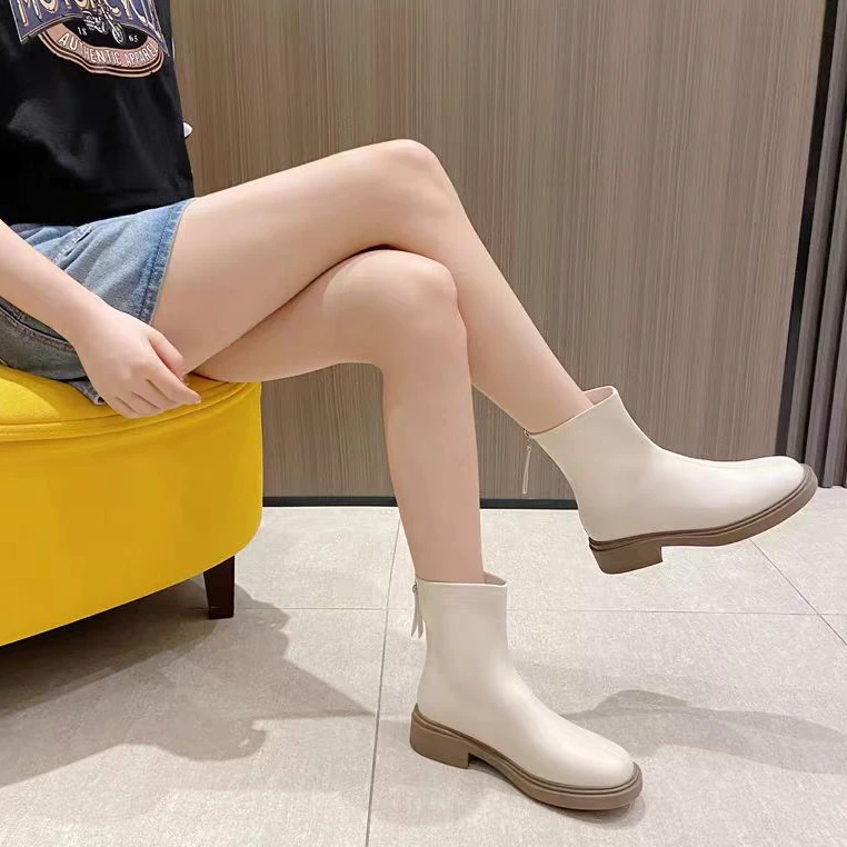 28307 新款时尚休闲百搭厚底英伦风韩版瘦瘦靴四季款
