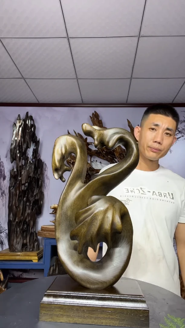 金丝楠木雕款九*烏金丝楠木工艺品摆件