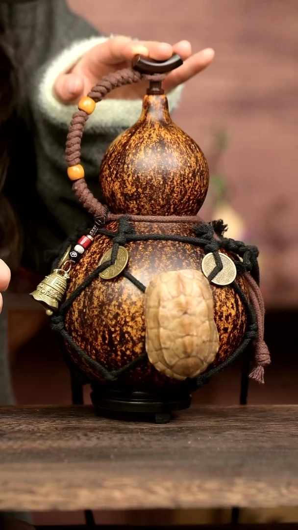 936号中药煮色  1500ml左右 大漆葫芦水壶/酒壶 一物一拍