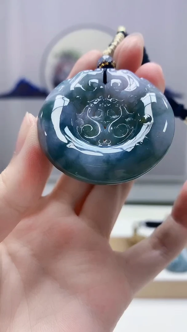 未镶嵌定制翡翠4898zm-毛货挂件214龙扣