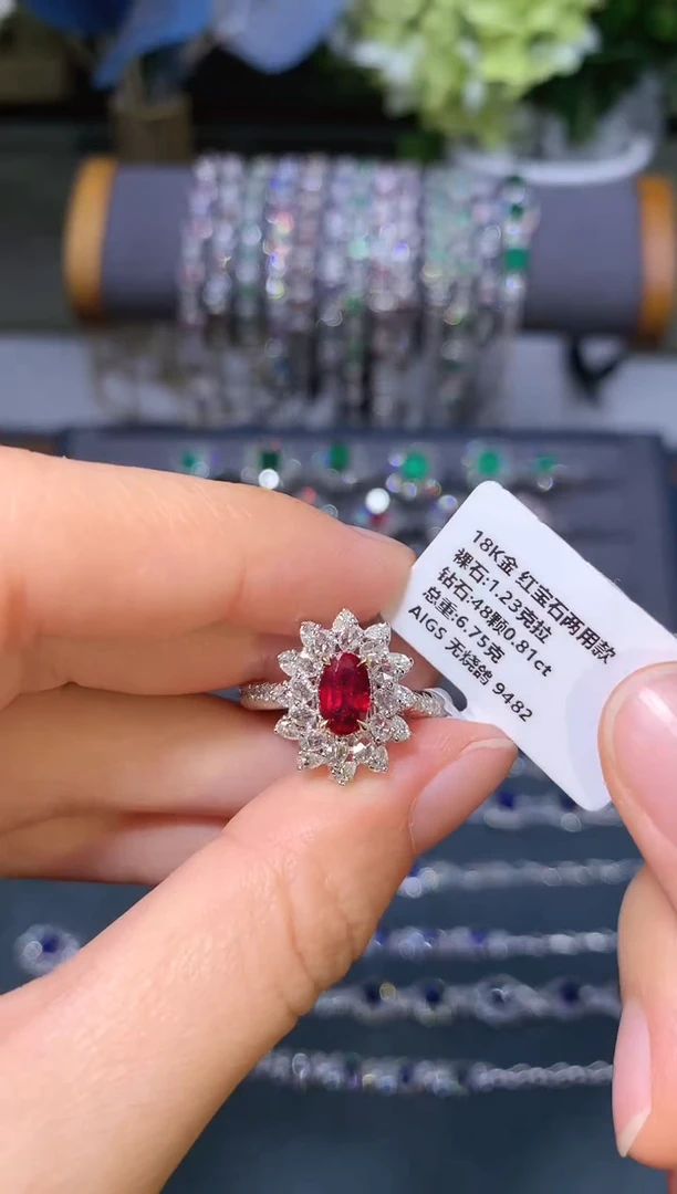 【闪购商品】红宝石戒指18K金镶嵌