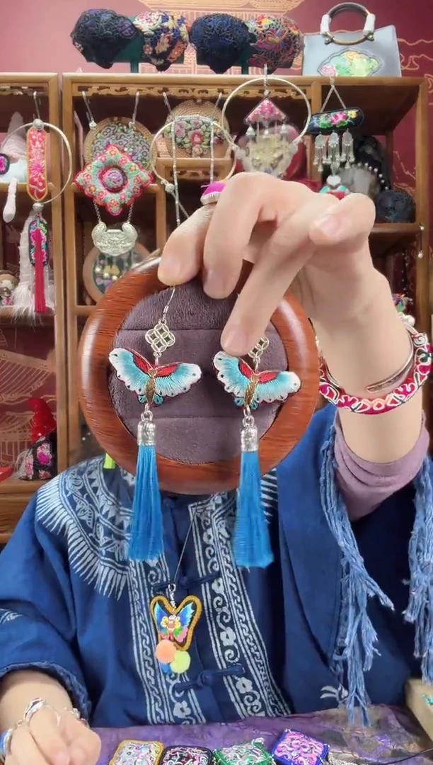 刺绣耳环108甜甜家