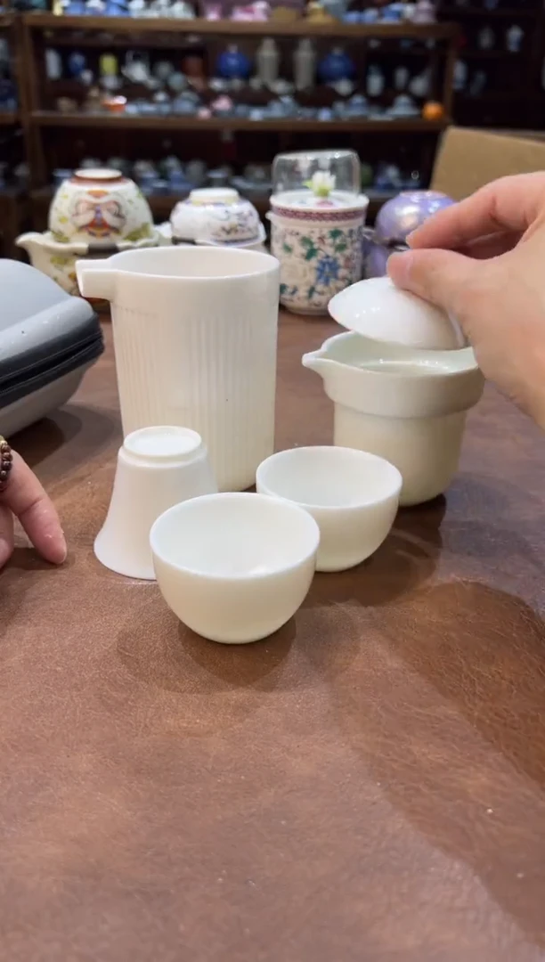 真的很便宜超好看会开片的旅行茶具