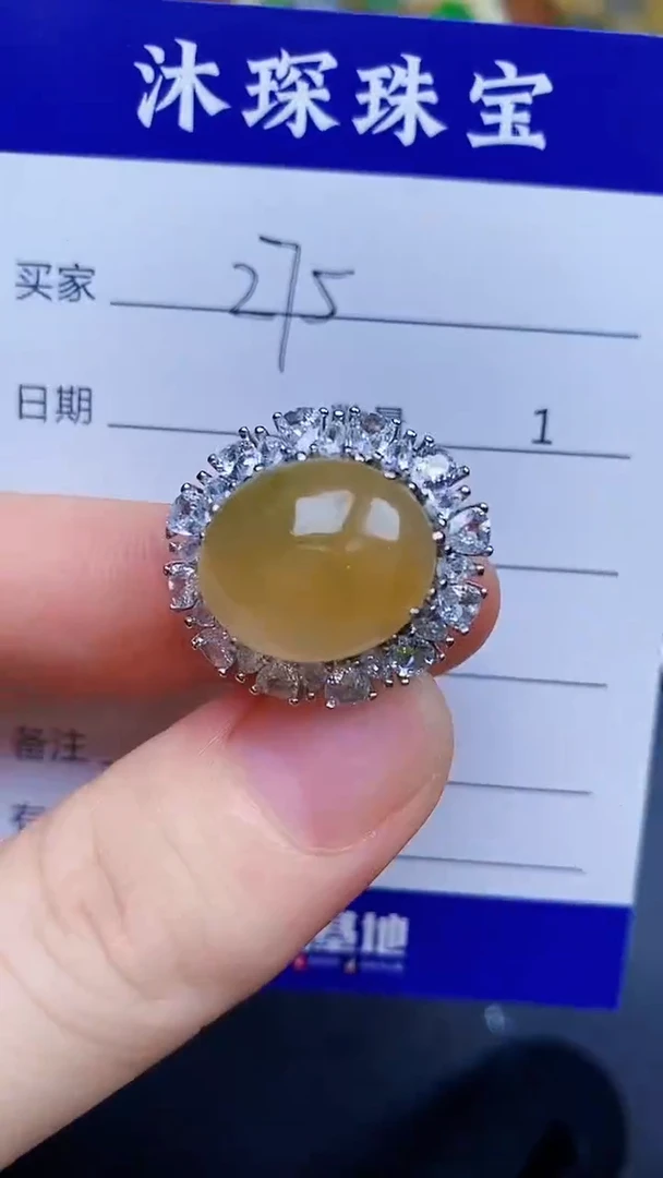 翡翠戒指银S925镶嵌2750