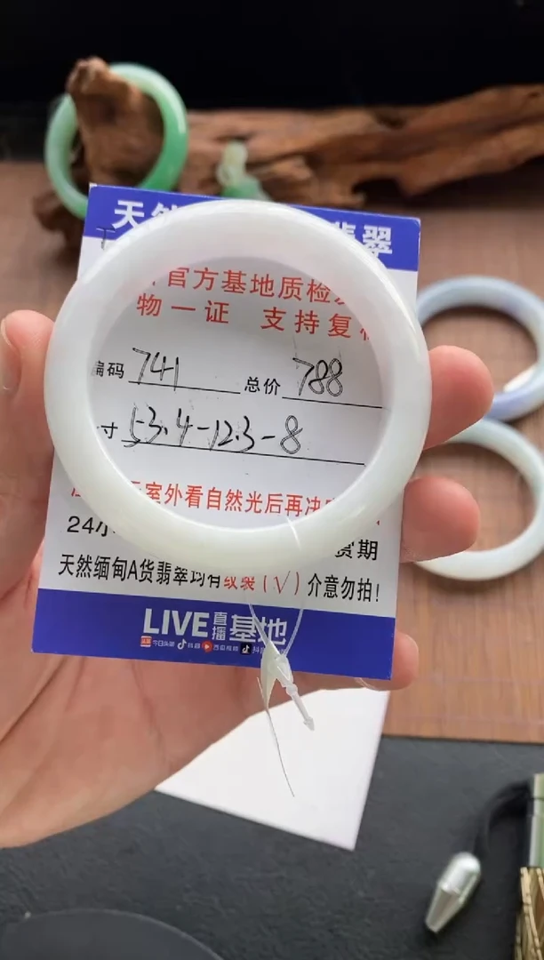 未镶嵌手镯翡翠圈口53.4编号741