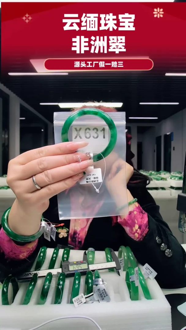 未镶嵌手镯石英质玉（非洲翠）56圈口X631