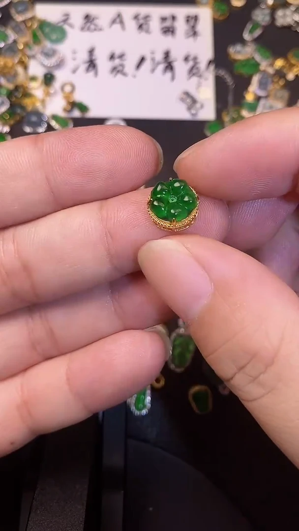 吊坠(不含链)银S925镶嵌翡翠1