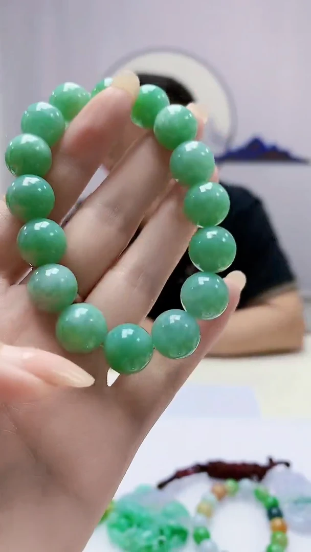 定制翡翠未镶嵌4969DD-毛货手串86