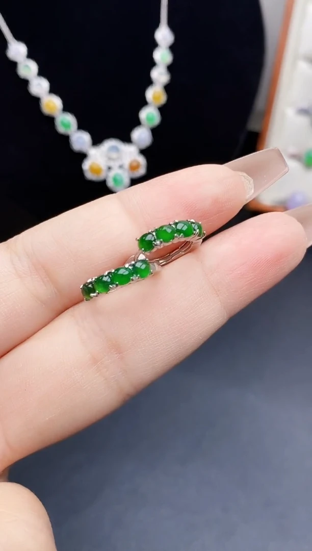 银S925镶嵌戒指翡翠0107