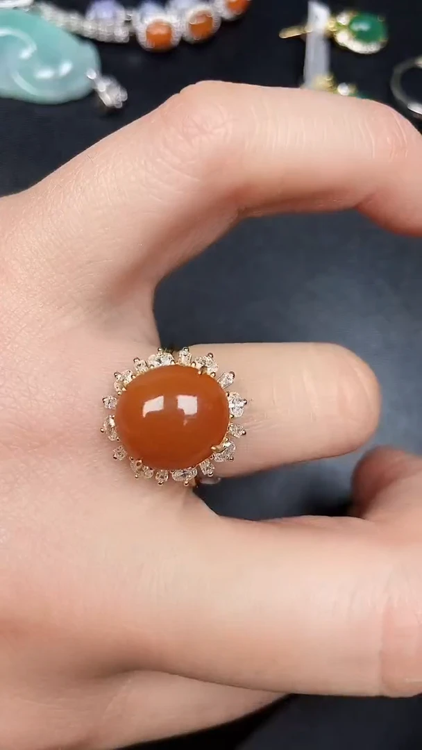 银S925镶嵌戒指翡翠3050