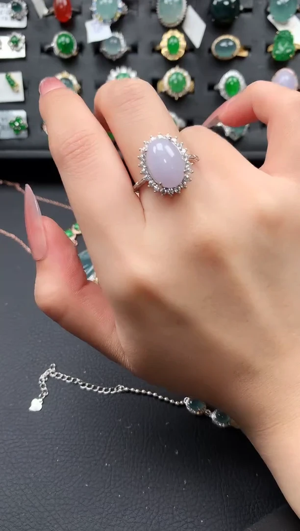 【闪购商品】翡翠戒指银S925镶嵌523141