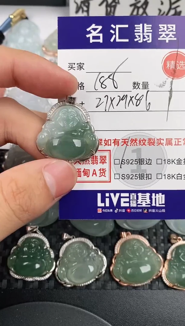颈饰银S925镶嵌翡翠`