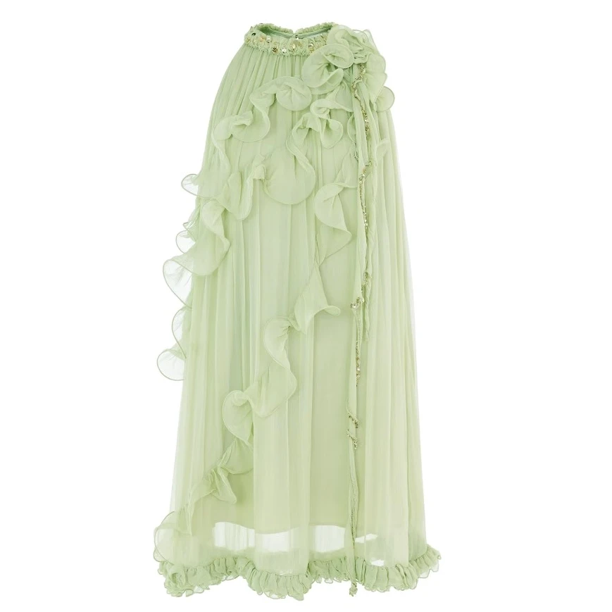 LeFame/拉飞姆2025夏季新款时尚立体玫瑰盘花连衣裙LF25X61SO202