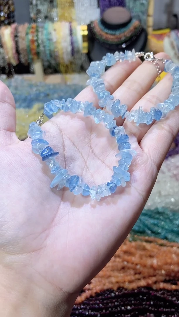未镶嵌珠宝半成品水晶海蓝宝手链