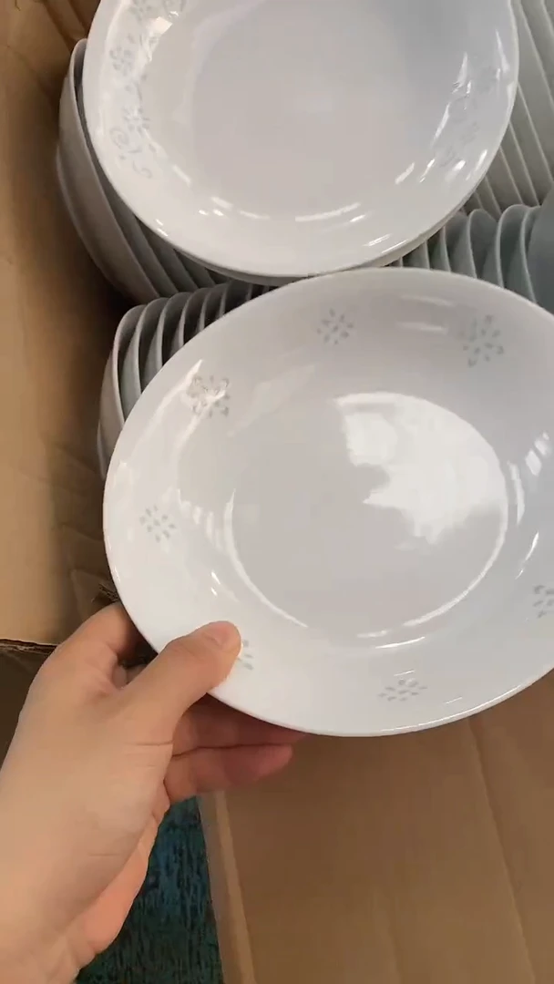 摆件纯白玲珑8寸窝盘 光明瓷厂