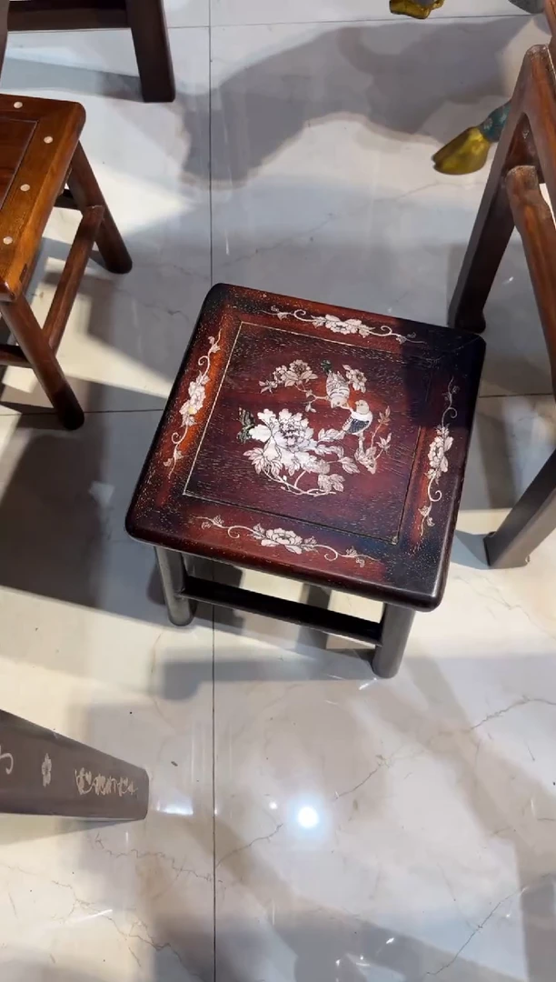 木木头款紫檀富贵花鸟富贵凳298