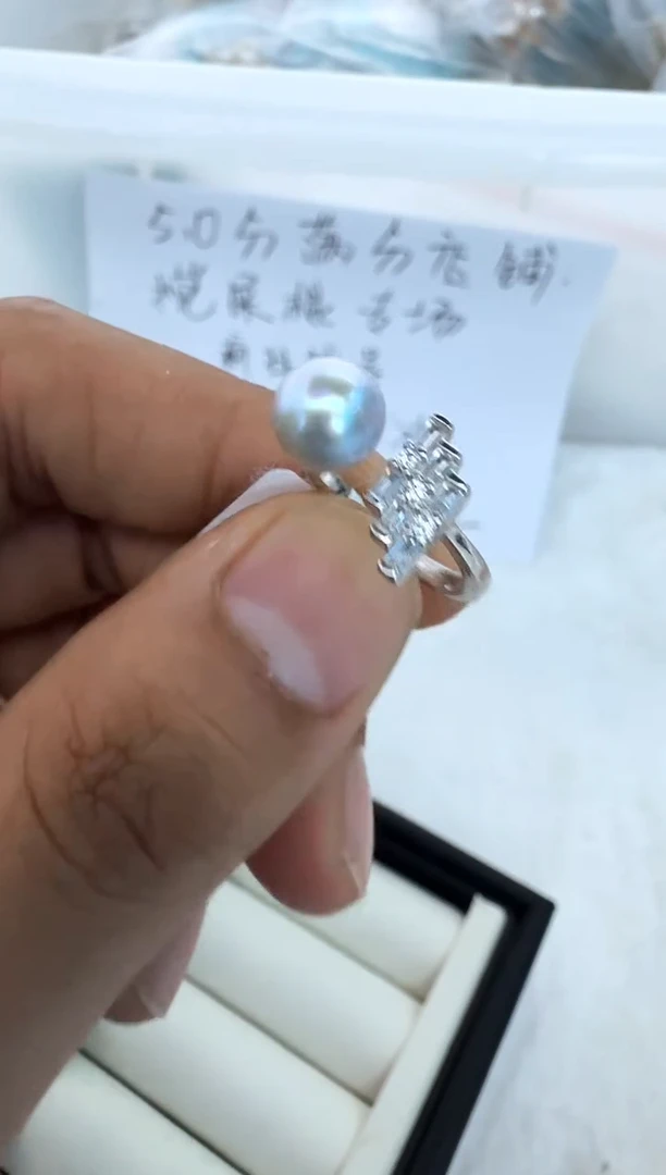 【闪购商品】海水珍珠戒指银S925镶嵌戒指