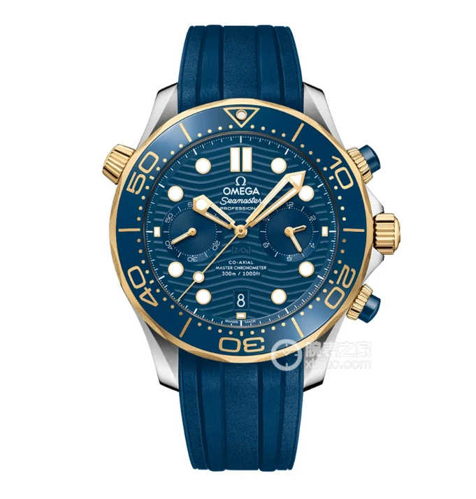 99新 Omega/欧米茄 j海马300蓝胶间金/24全/公价98000/自动机械表