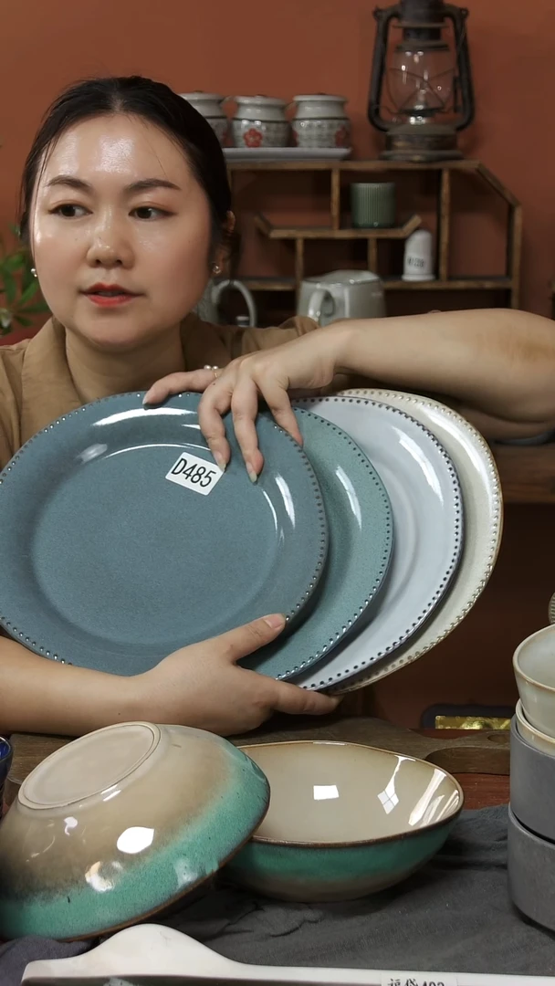 碗D485陶瓷珍珠盘子4件套微瑕
