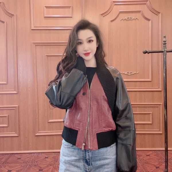 2025春季上新羊皮鳄鱼纹短款时尚休闲外套-32298