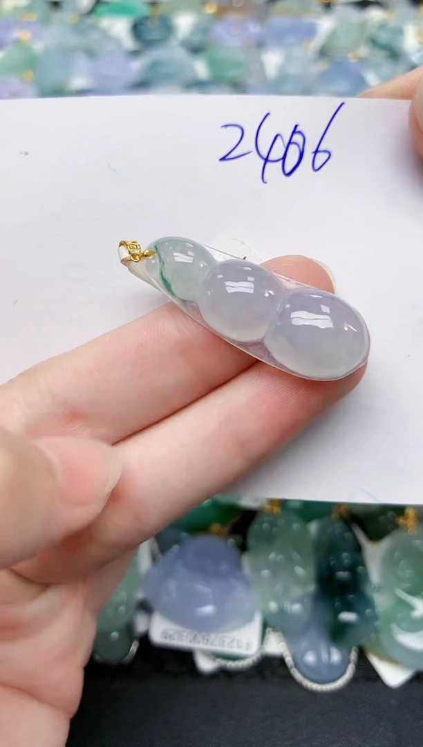 颈饰18K金镶嵌翡翠天然缅甸A货翡翠百元以上9元证书费自理