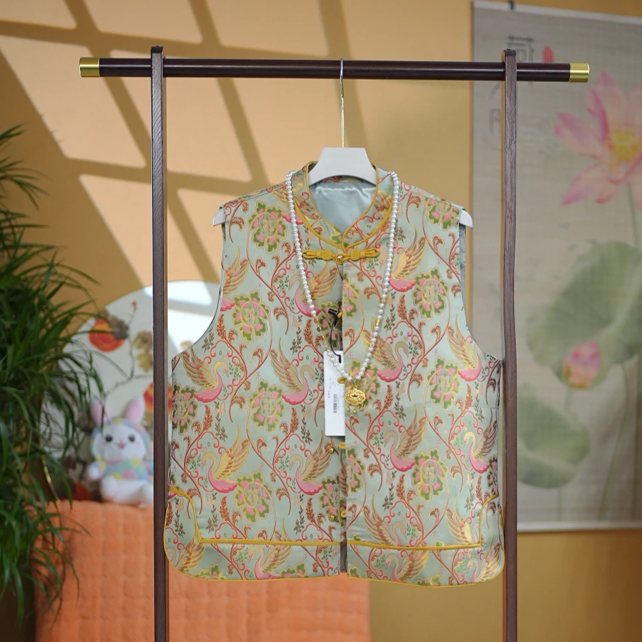 【天鹅湖】上久楷织锦老宋锦中式国风马甲上衣春秋百搭气质女装