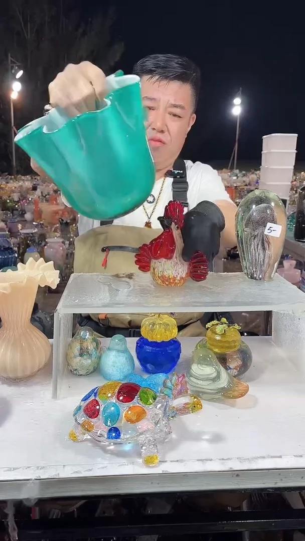 琉璃手工艺品外贸尾货花瓶024