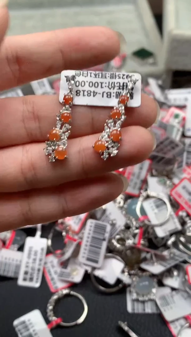 银S925镶嵌戒指翡翠天然A货缅甸翡翠