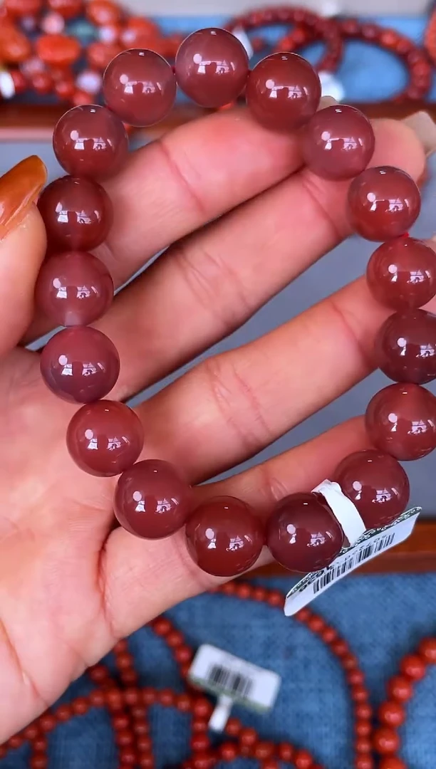 未镶嵌手串南红玛瑙N42保山料原矿冰粉11mm单圈