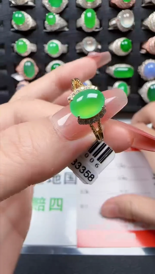 【闪购商品】翡翠戒指银S925镶嵌1627