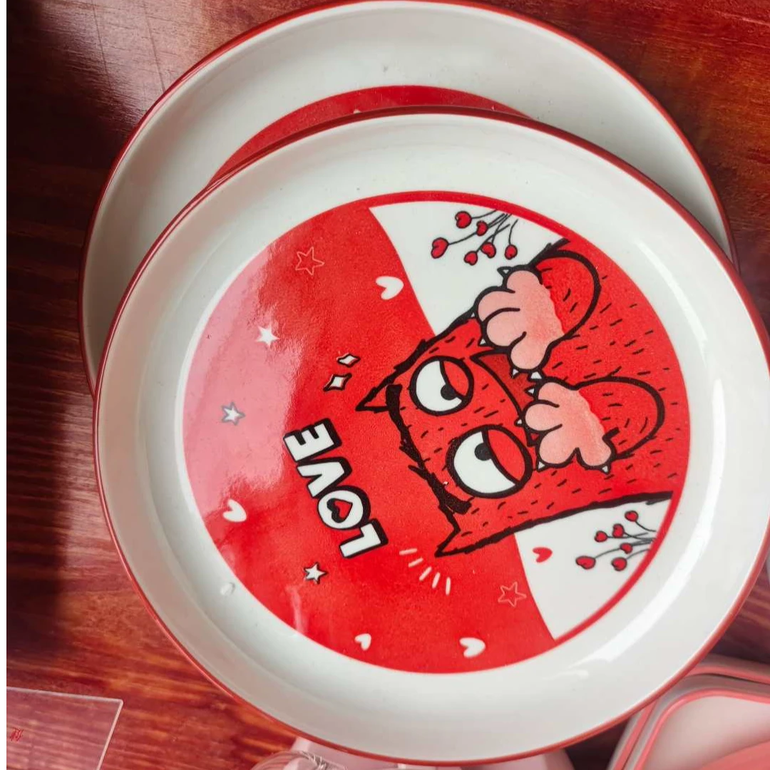 W顺祥阿蒙环球7.7英寸浅盘2件套（萌趣怪兽）