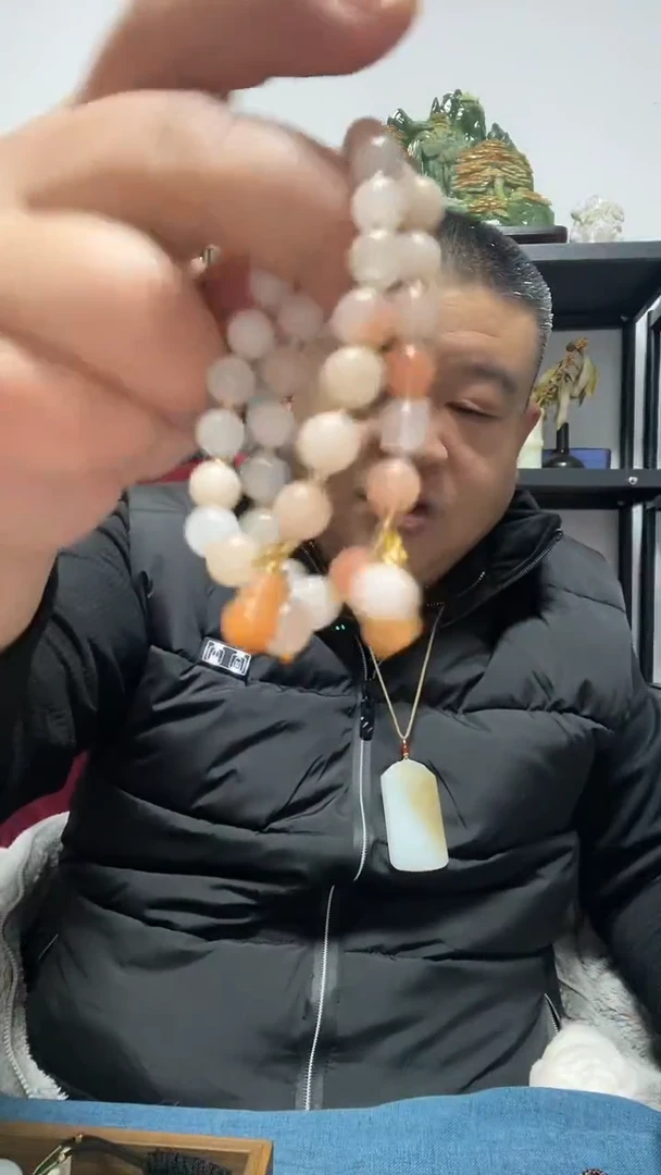 未镶嵌手串石英质玉金丝玉多宝吊坠手串两条