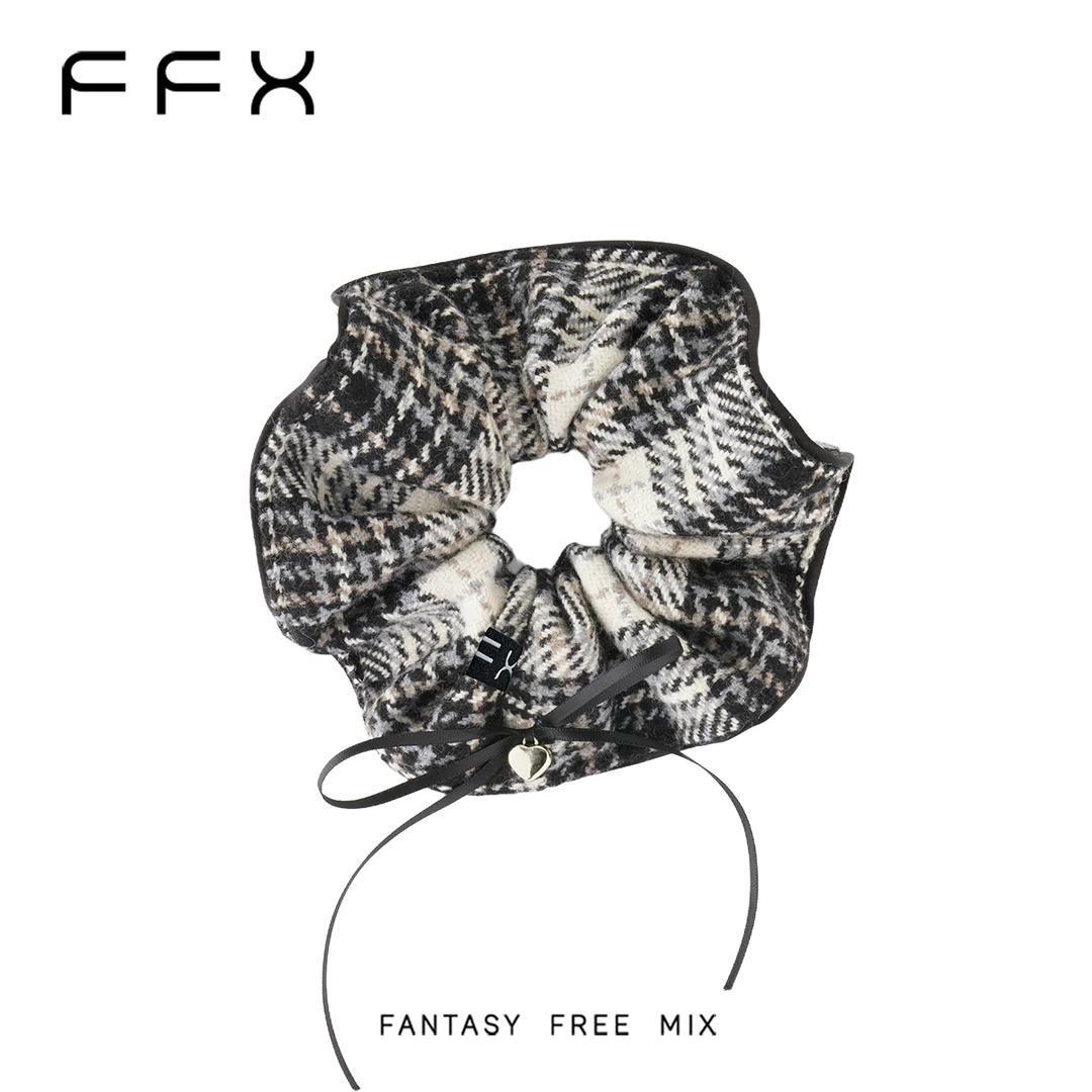 弗弗西FFX【时光】韩系优雅高级格子百搭大肠发圈