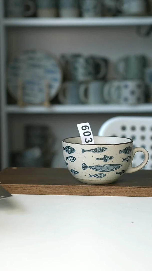 603微瑕好多鱼咖啡杯300@4-2@