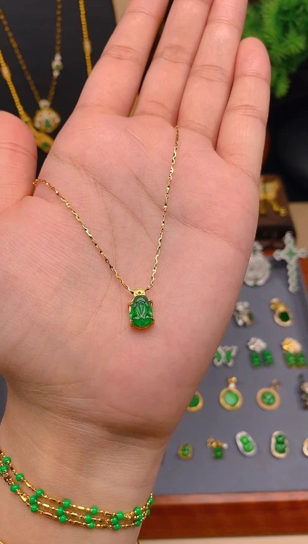 【闪购商品】翡翠吊坠(不含链)银S925镶嵌貔貅潘多拉