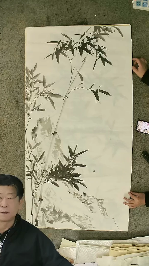国画四尺整张  墨竹  69*138cm