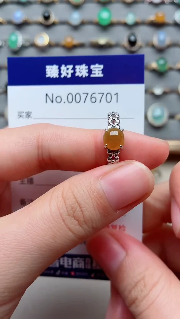 银S925镶嵌戒指翡翠1