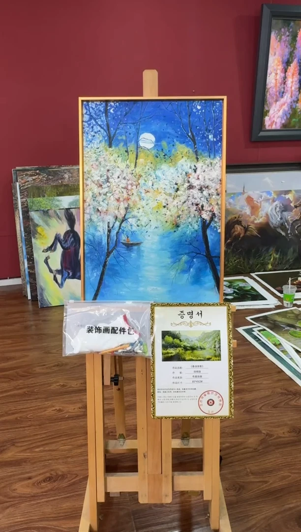 油画【原创·保真·带证书】朝鲜画家纯手绘油画作品--顺丰包邮--