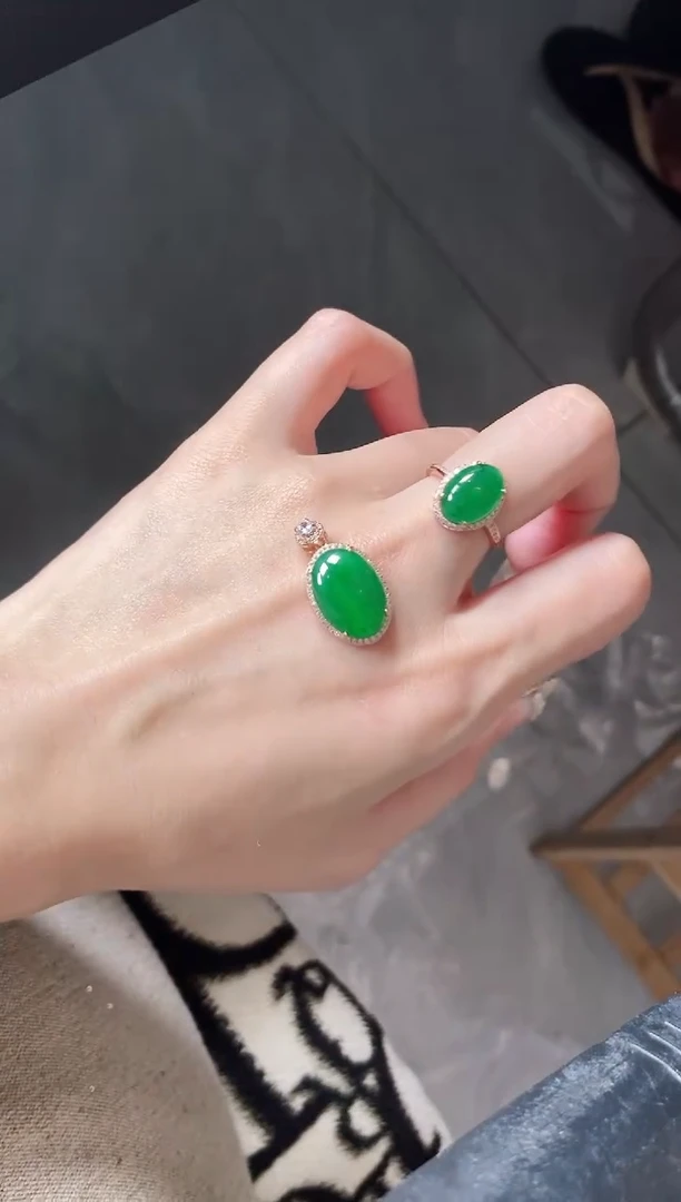 银S925镶嵌戒指翡翠51511